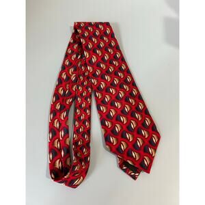 J.Z. Richards Silk Tie - Red Patterned - Excellent